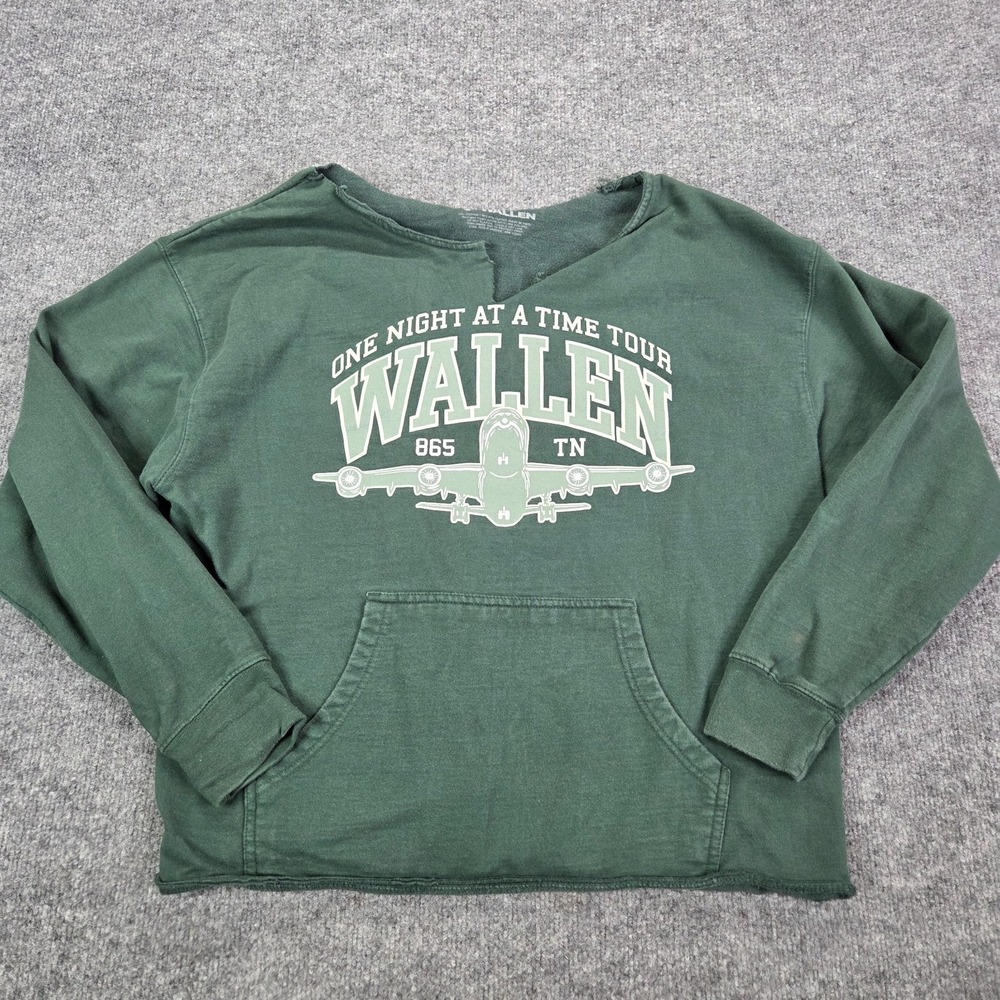 Morgan Wallen One Night at a Time‎ Tour hoodie Green Sweatshirt Womens XL